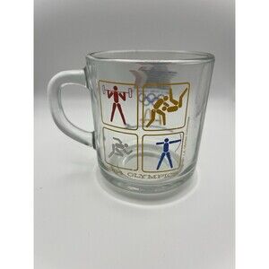 Vintage 1984 McDonalds Los Angeles Olympic Glass Coffee Mug‎